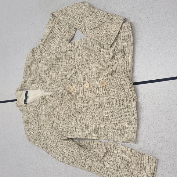 Lafayette 148 Womens Cream/Tan Tweed Textured Blazer Jacket Size 8 - Picture 3 of 12